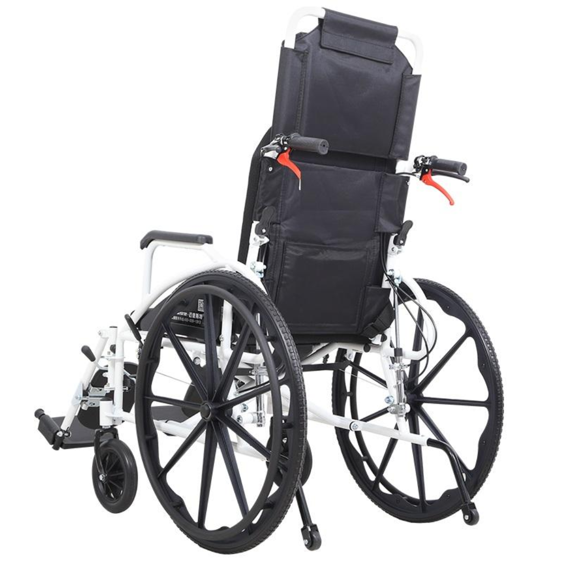 Reclining Commode Wheelchair with U Cut Seat, Food Tray, Adjustable Foot Support & Soft Cushion Seat