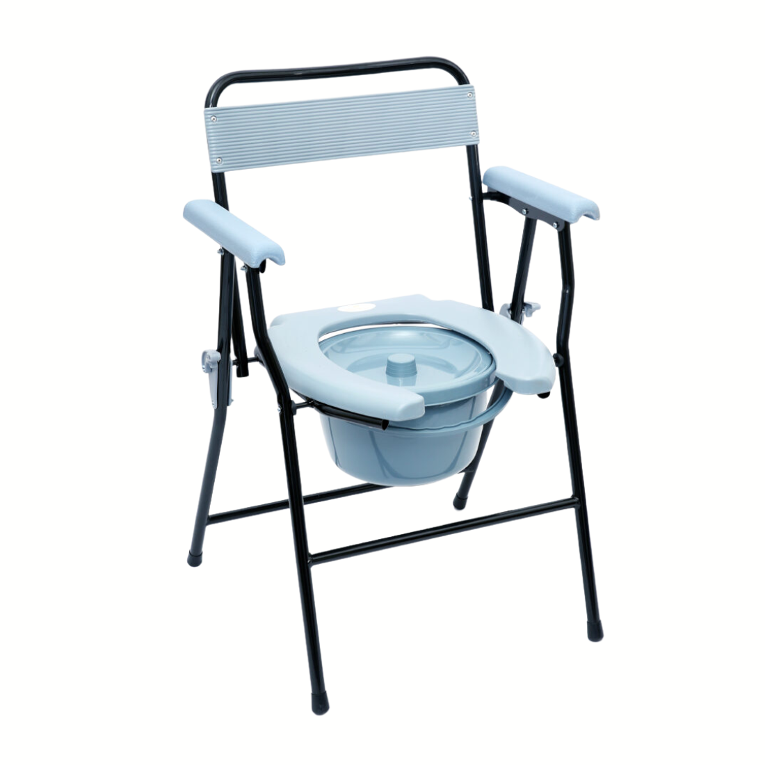 Foldable Commode Chair with U Cut Seat & Toilet