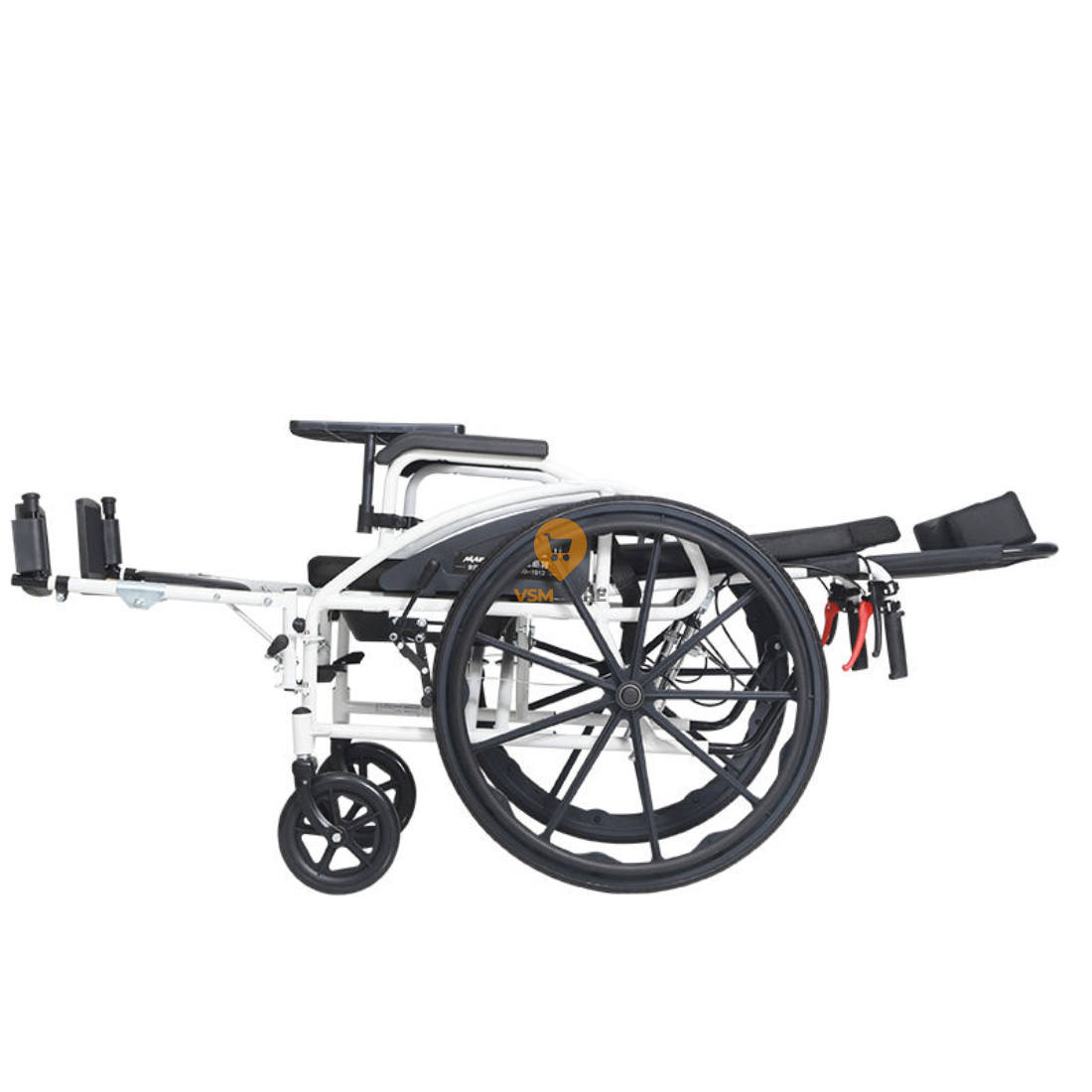 Reclining Commode Wheelchair with U Cut Seat, Food Tray, Adjustable Foot Support & Soft Cushion Seat