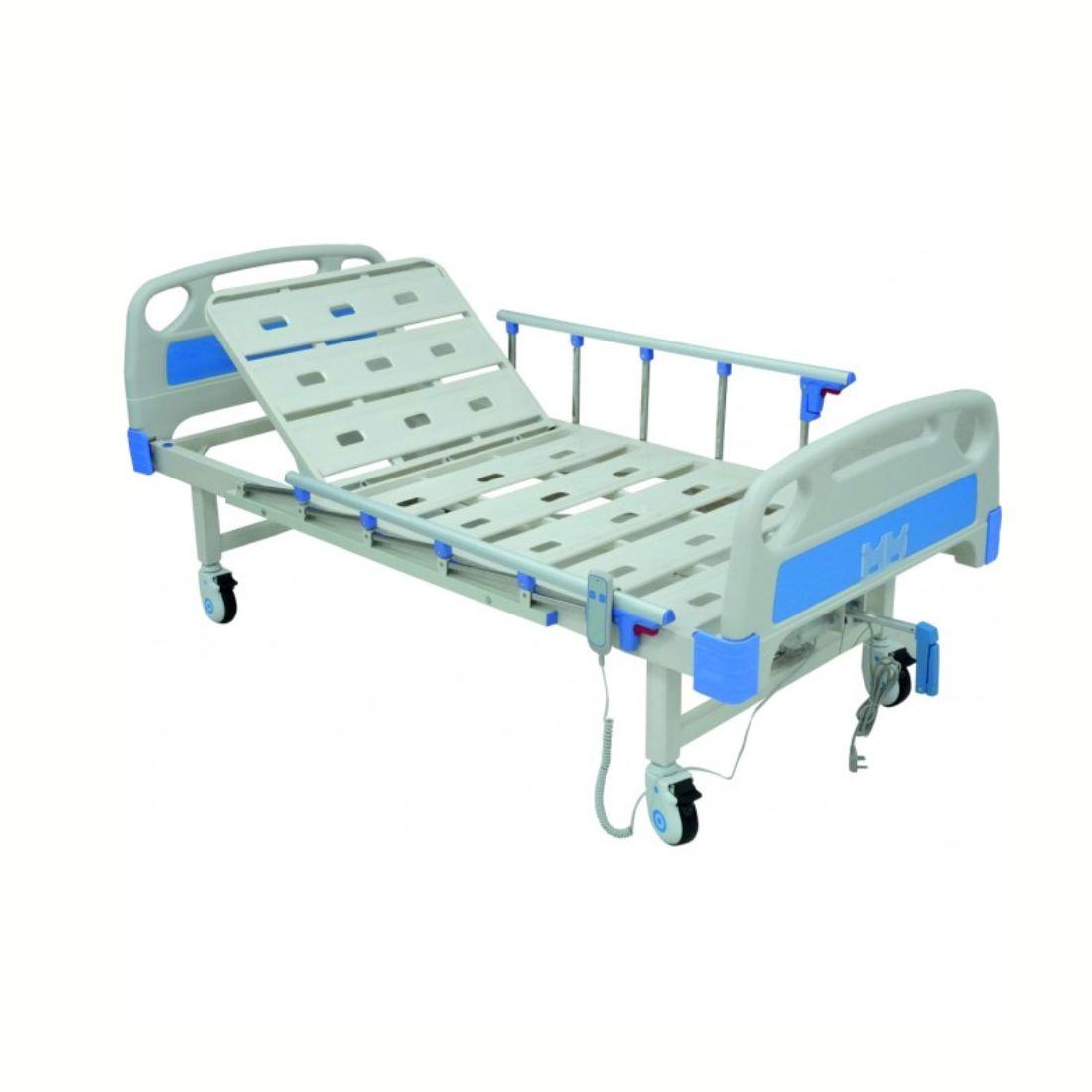 Electric Semi fowler Cot for Home/Hospital with ABS Side railing & IV Stand (Motorised Cots)
