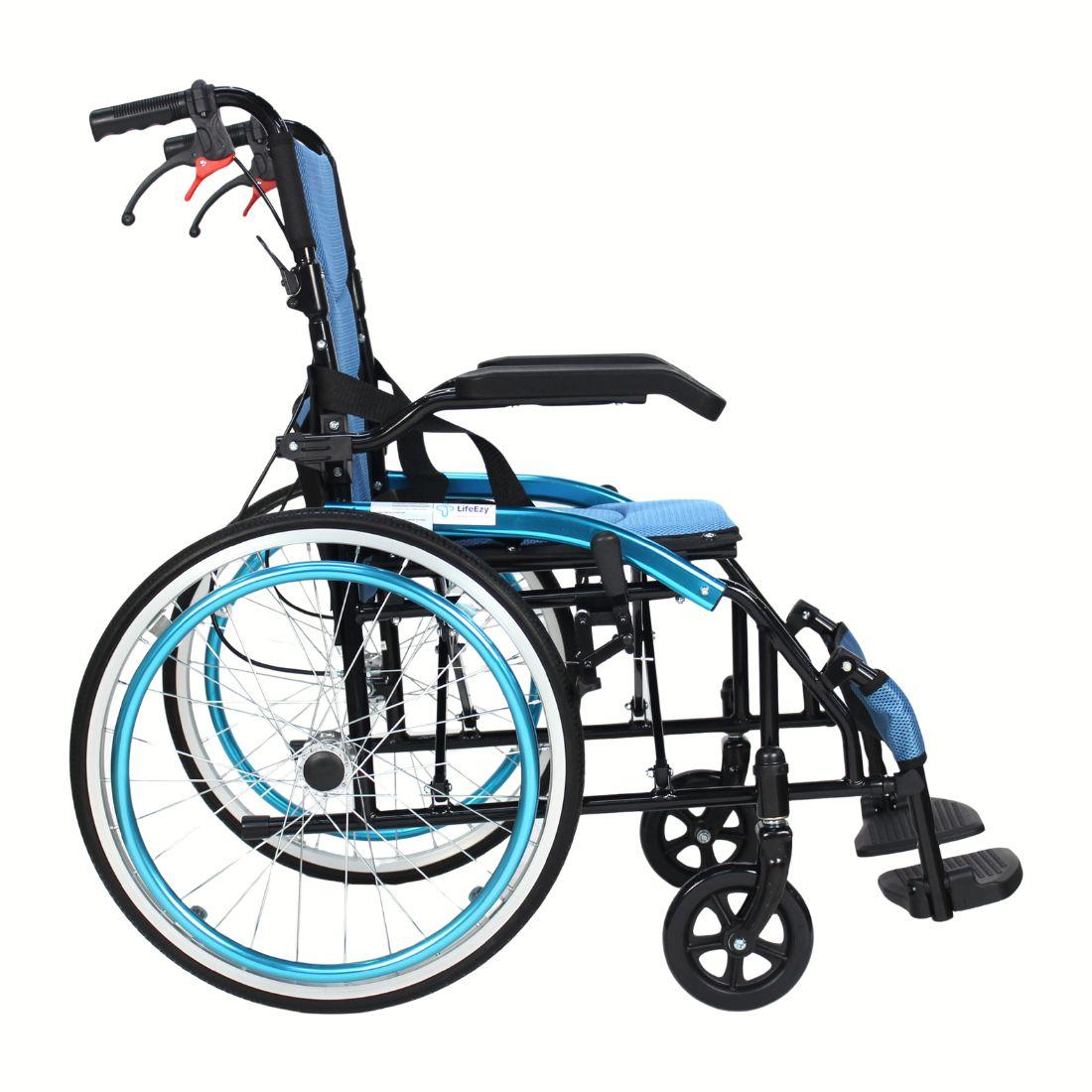 Foldable Compact Wheelchair for cars/travel - Self Propelled, Flipup Armrest & Attender Brakes | Aluminium Wheelchair