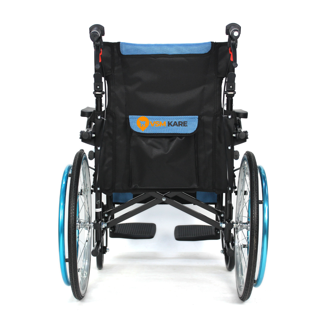 Foldable Compact Wheelchair for cars/travel - Self Propelled, Flipup Armrest & Attender Brakes | Aluminium Wheelchair