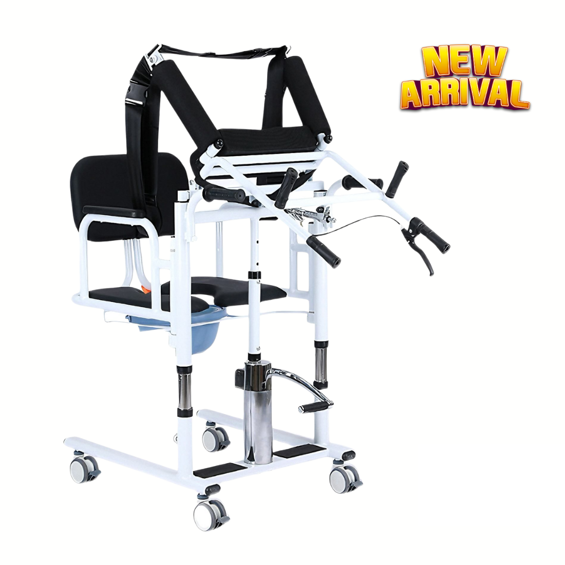 Patient Lift Transfer Wheel chair Hydraulic with Shoulder Lift support & Food Tray