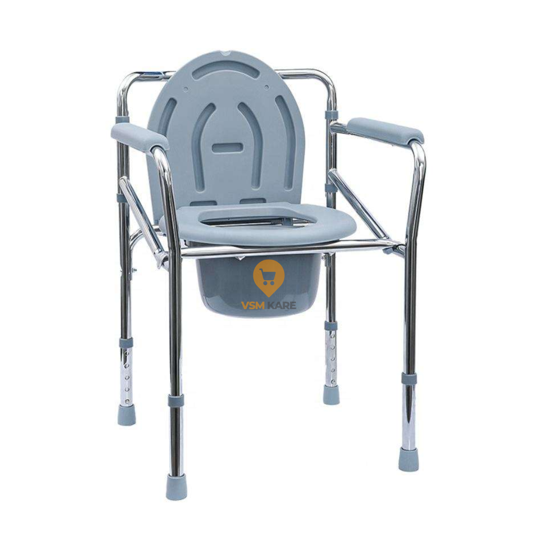 Commode Chair with Height Adjustable, Multipurpose Portable Commode