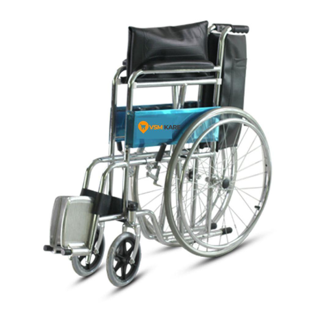 Heavy Duty Foldable Wheelchair with weight capacity of upto 130kgs, wider seats upto 20"