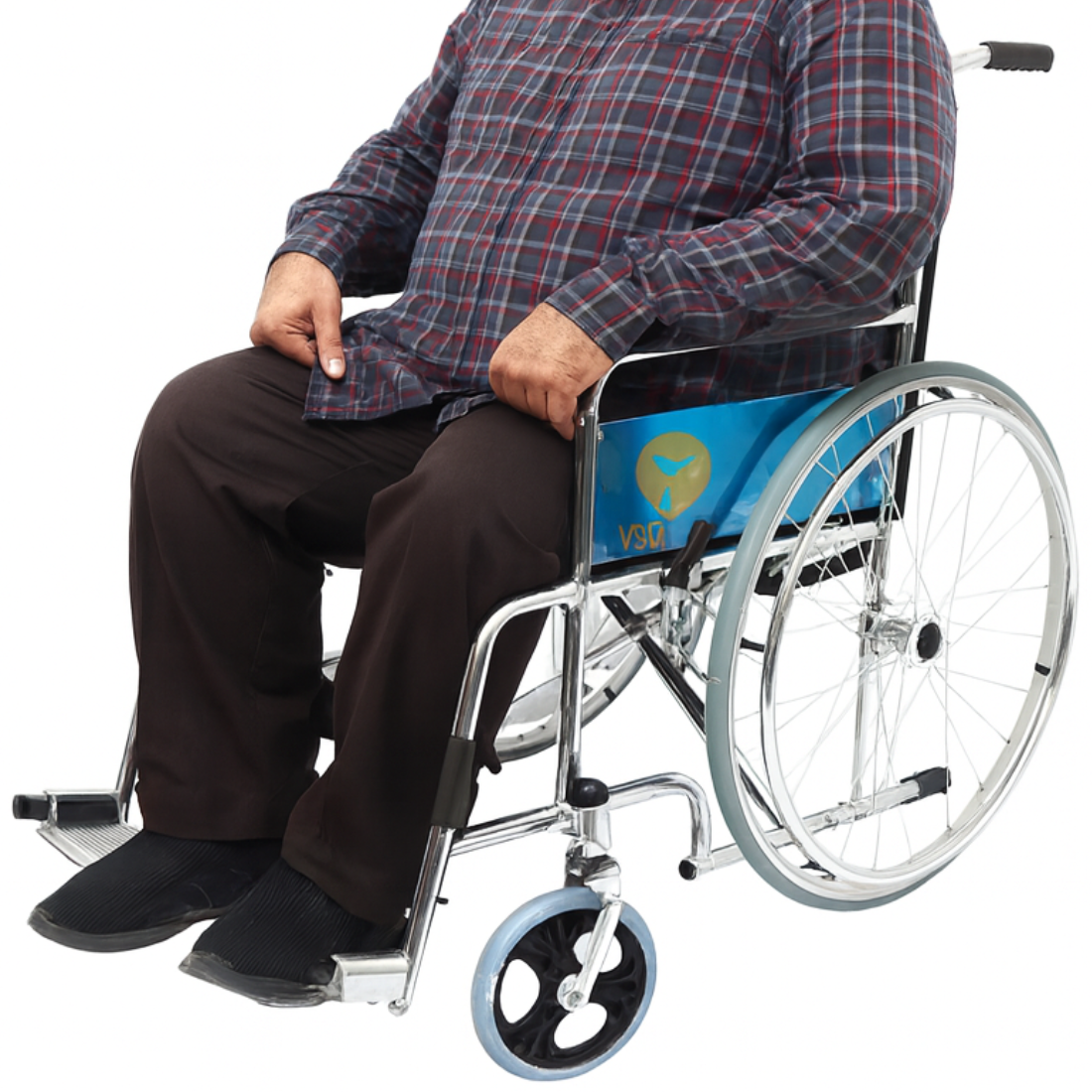 Heavy Duty Foldable Wheelchair with weight capacity of upto 130kgs, wider seats upto 20"