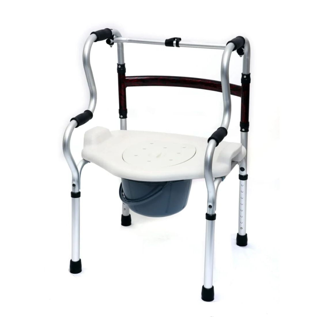 5 in 1 Multipurpose Walker - walker, commode chair, shower/bath chair, & toilet safety frame