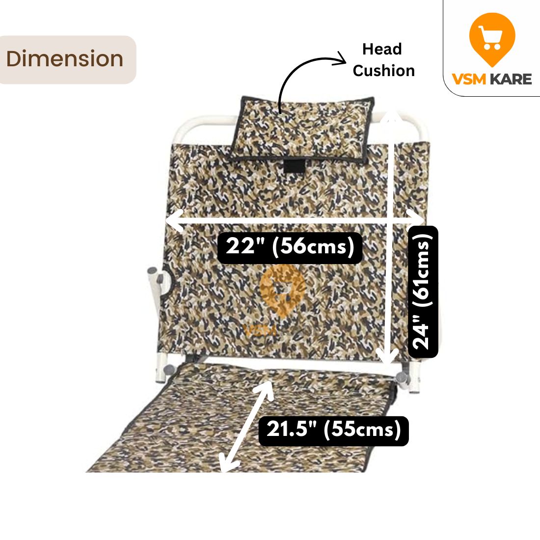 Backrest for Bed with Mat | Adjustable Back Rest for Home/Hospital Use