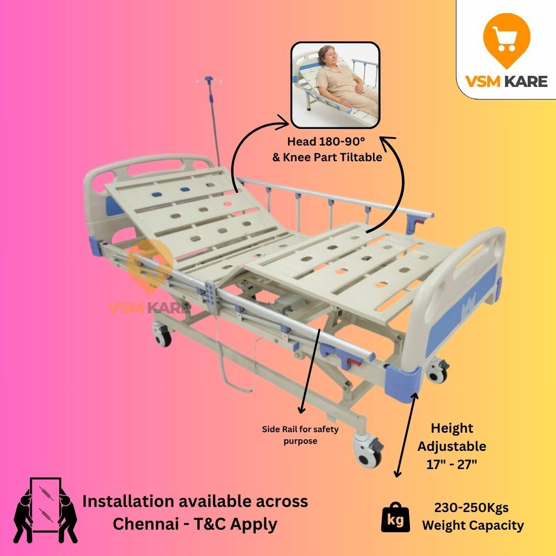 Height Adjustable motorised fowler cot for home or hospital