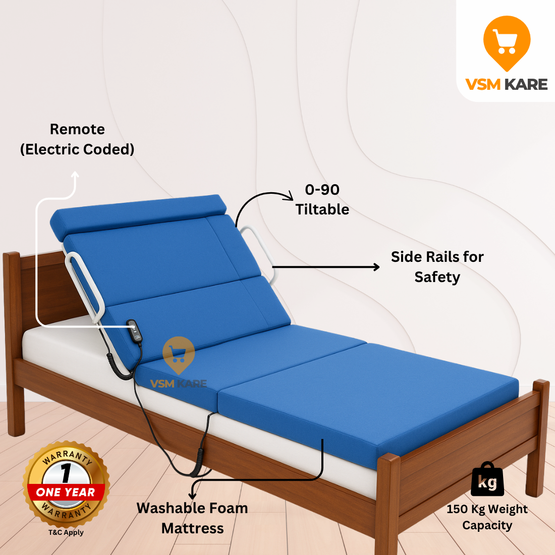 Remote controlled backrest for bed ridden patient at best price in India