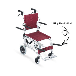 Foldable Travel Wheelchair with Lifting Handle Rod | Lightweight & Compact Wheelchair