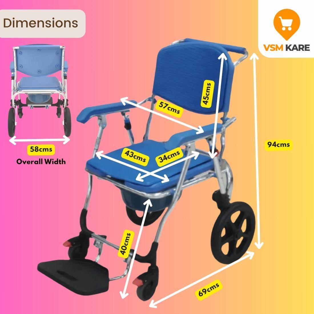Dimension of shower wheelchair