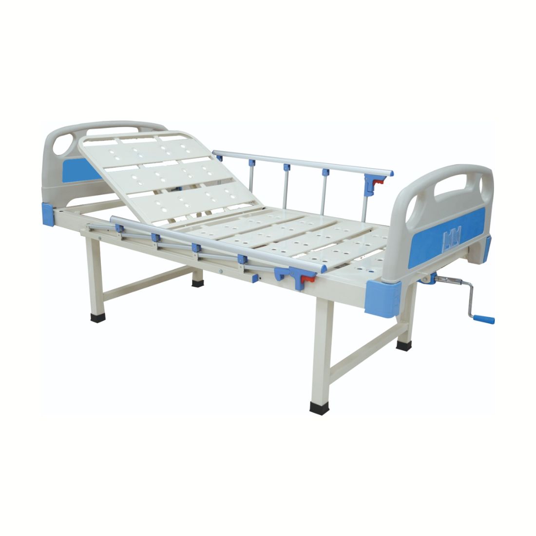 Premium Semi fowler Cot with Mattress, Food Tray & Air Bed Combo (Including IV Stand, Side Rail & ABS Board)