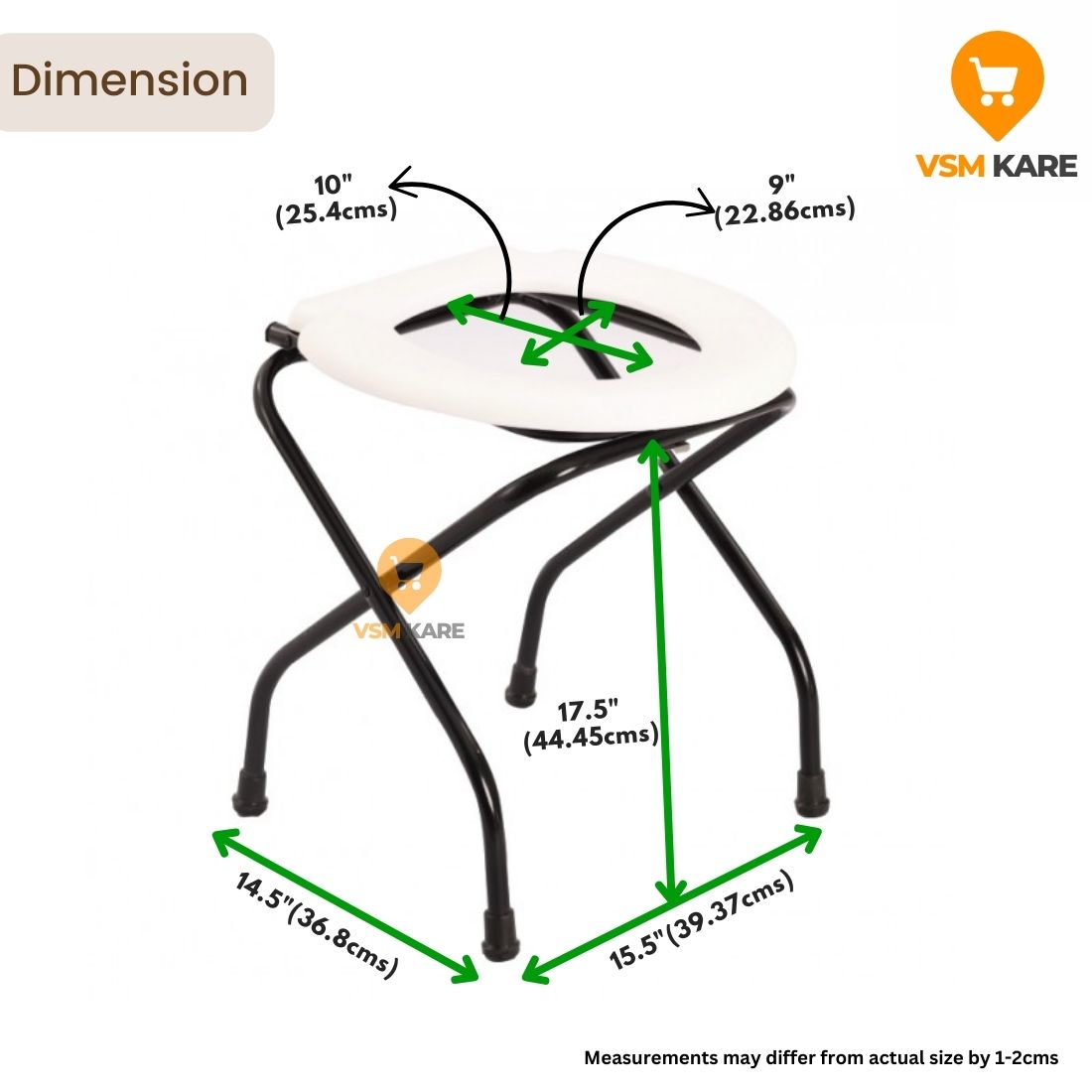 Foldable Commode/Toilet Stool for Indian Toilets | Easy Foldable & 100Kgs Weight Capacity