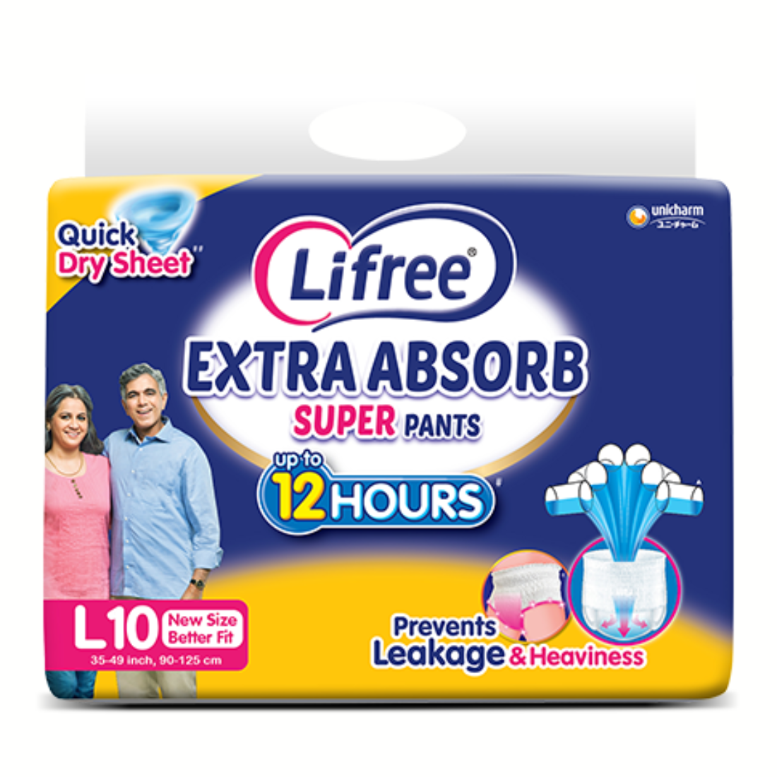 Lifree Extra Absorb Super Pants – 12 Hrs | Overnight Diapers