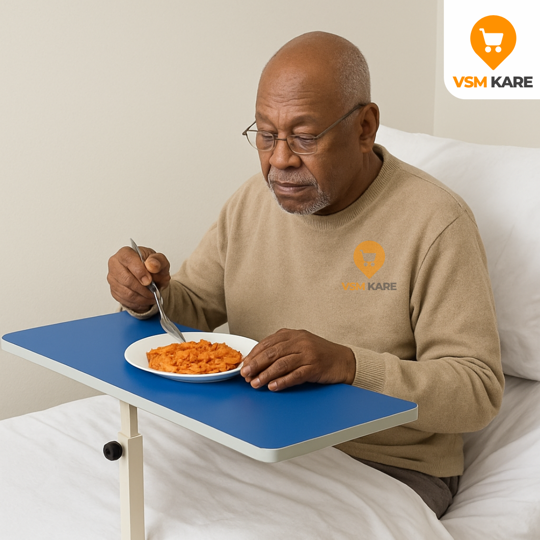Overbed table for bed ridden patients