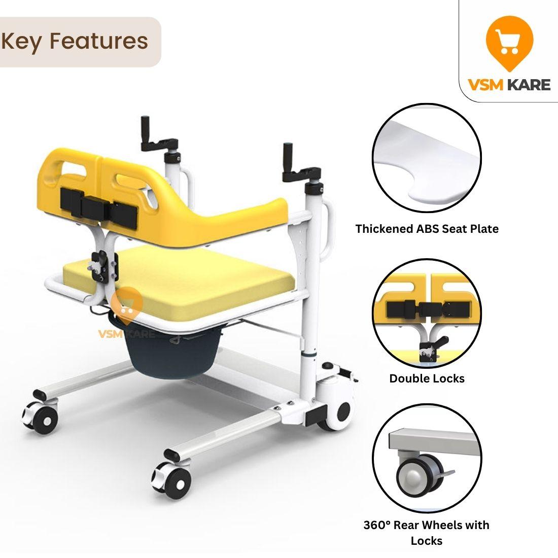 Features of Patient lift & transfer wheelchair at best price in India