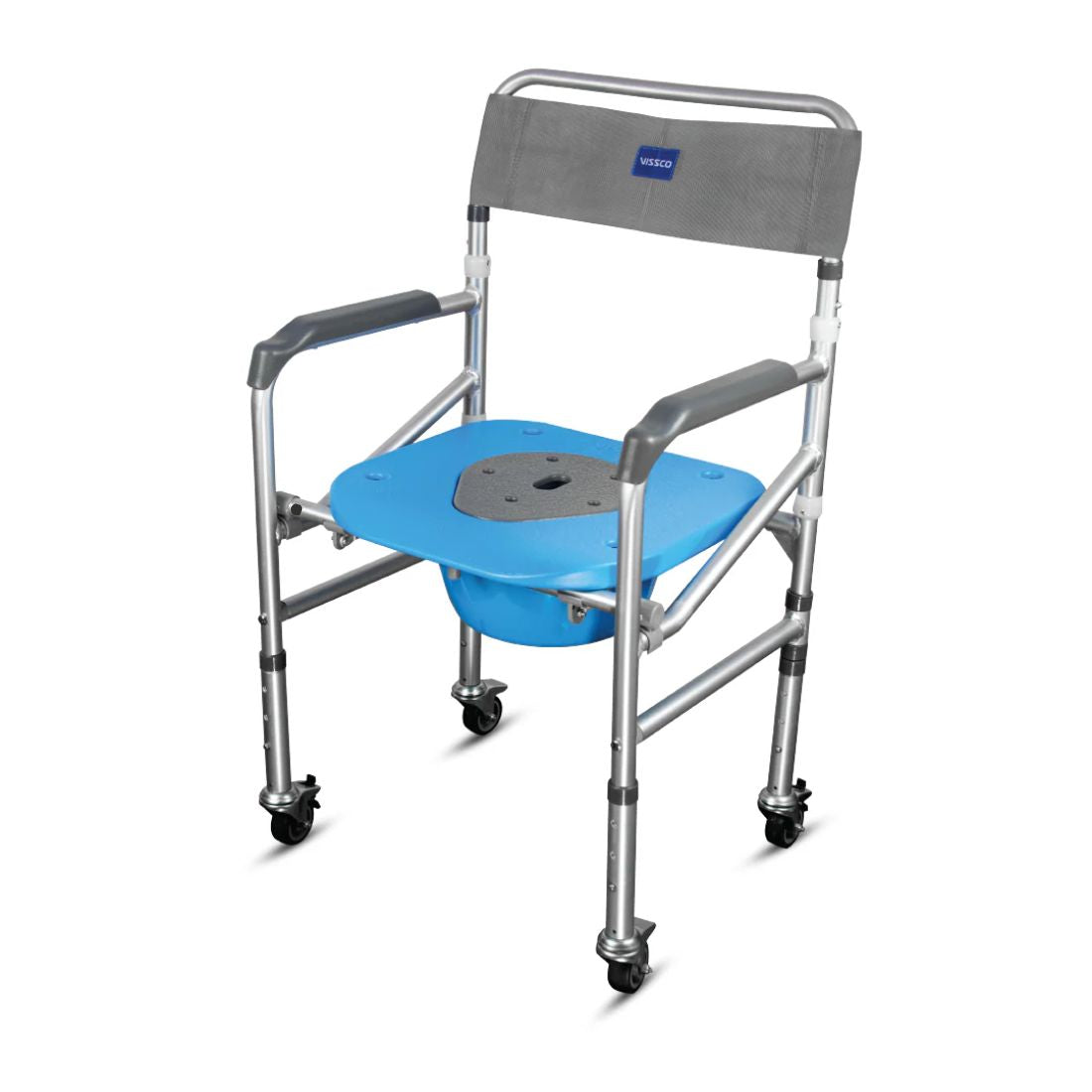 3 in 1 Foldable Commode Shower Chair with Wheels