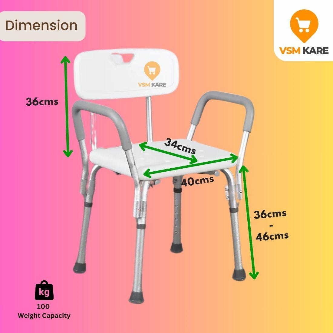 Dimension of Bath Chair for adults at chennai near valasaravakkam, chennai