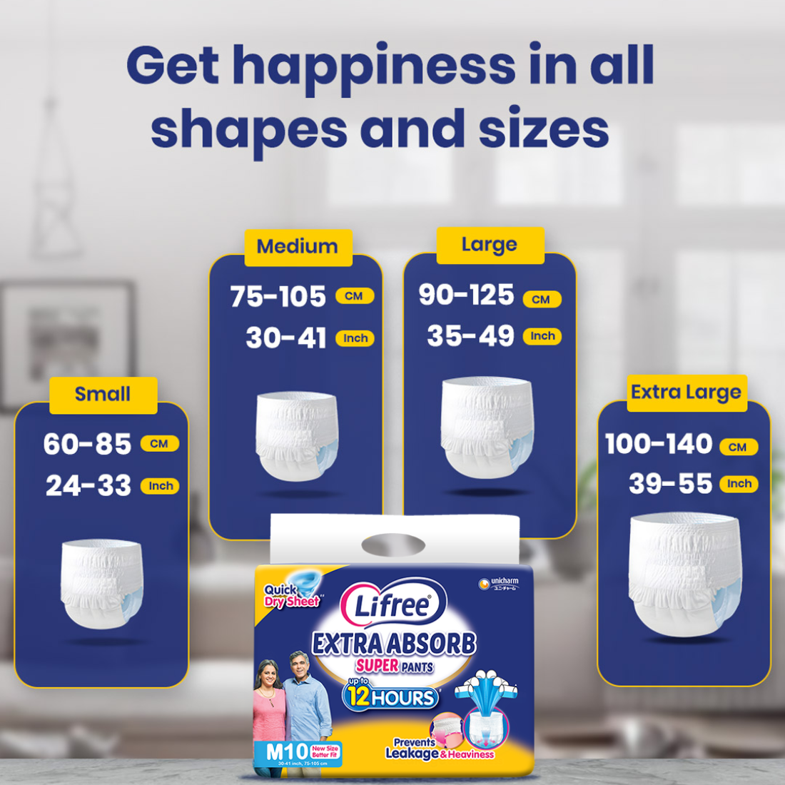 Lifree Extra Absorb Super Pants – 12 Hrs | Overnight Diapers