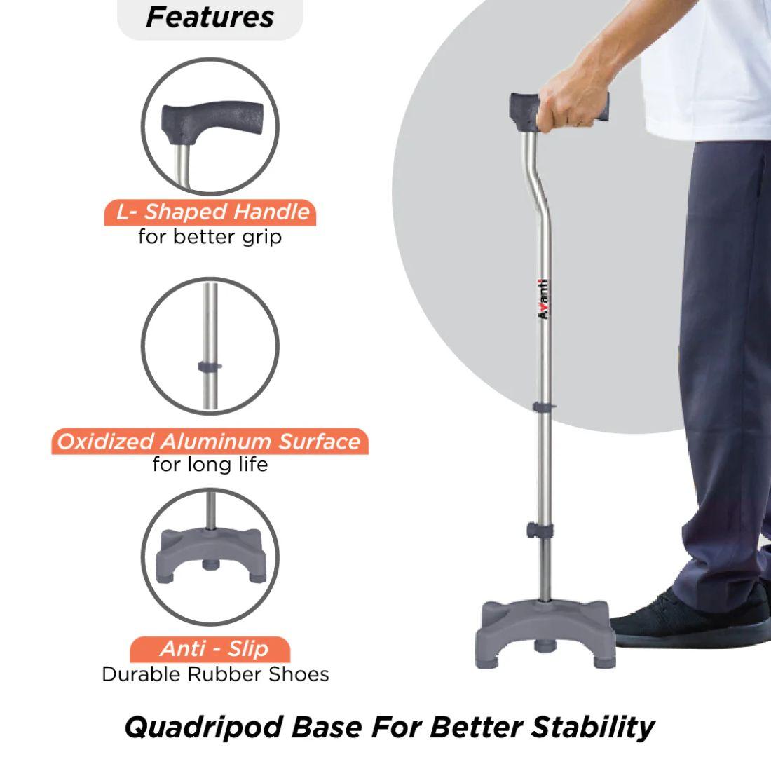 L Shaped Quadripod Walking stick at Best Price in Chennnai