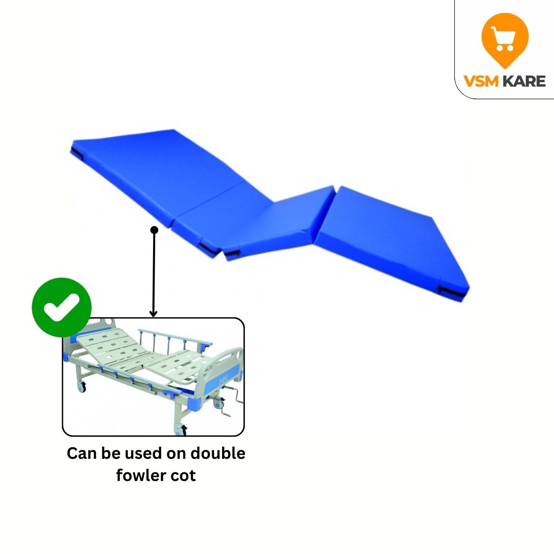 Mattress for Double Fowler Cot/Two Function Hospital Cot