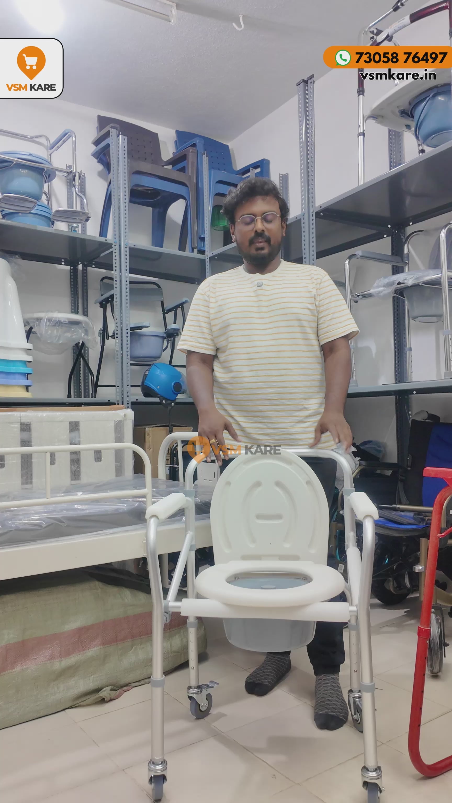 Aluminium commode wheel chair at best price in Chennai