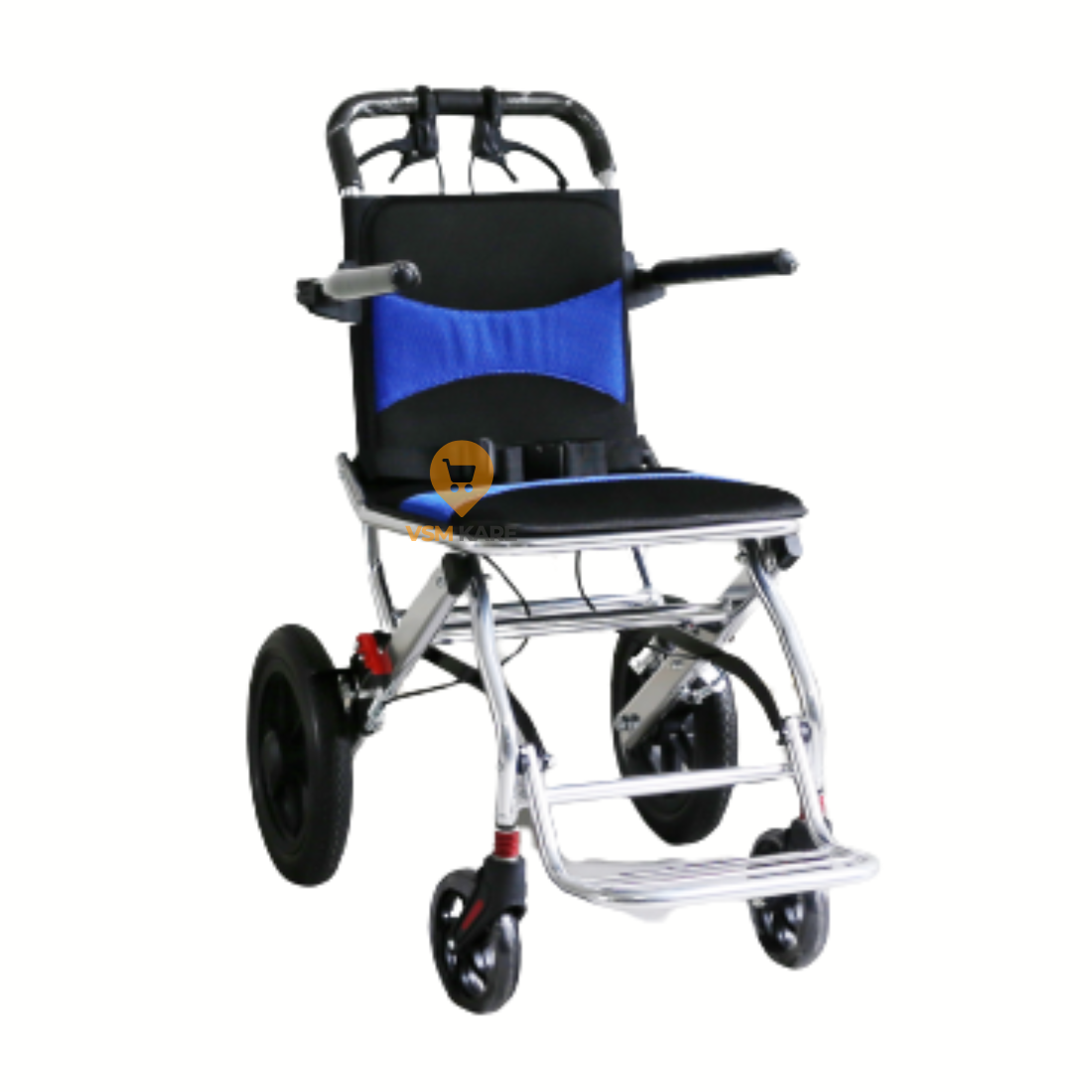 Foldable & Compact Wheelchair with Flip up Side Handles, Brakes