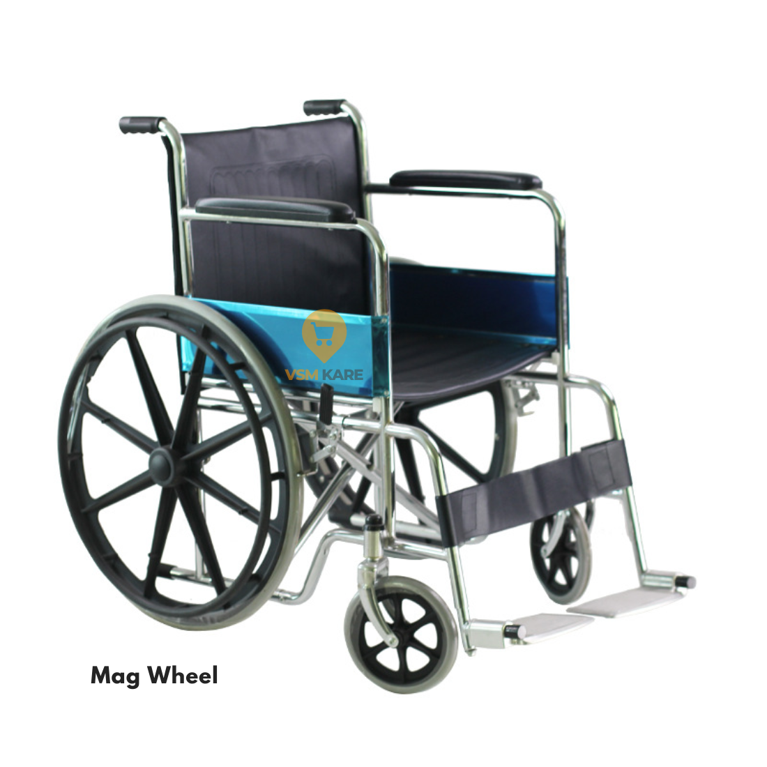 Foldable Self Drive Wheelchair - Chromed Steel Wheelchair
