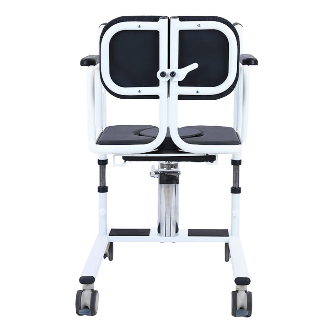 Patient Lift & Transfer Wheel chair - Hydraulic (Easy Height Adjustable) with Commode, Food Tray