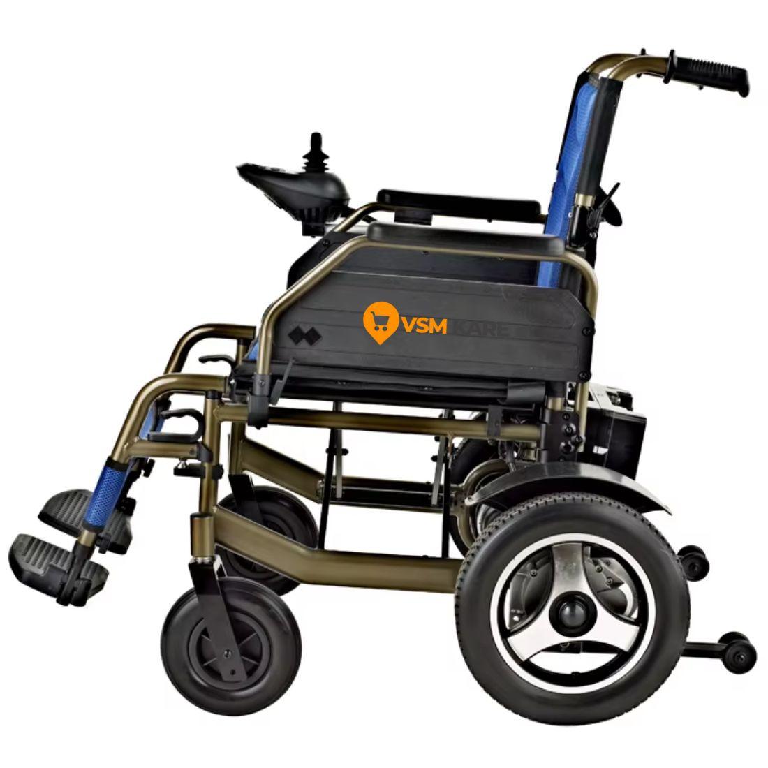 Electric Wheel chair - Foldable Motorised Wheel chair | Wheel chair with 1 Year Warranty on Joystick & Motor