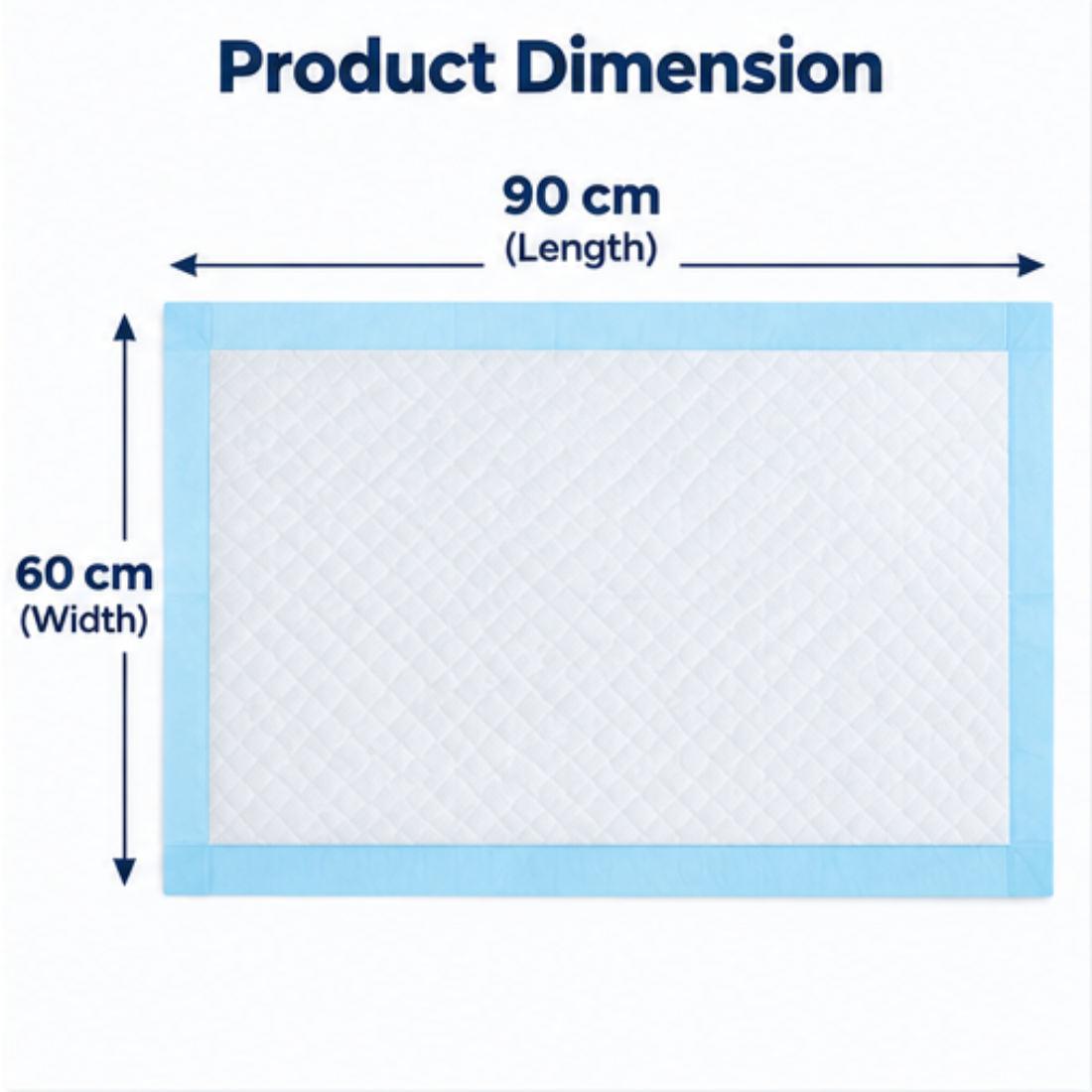 Underpad -Large (90x60cm) | Disposable Underpad, Highly Absorbent, Anti-Bacterial, Rash Protection, Leak Proof
