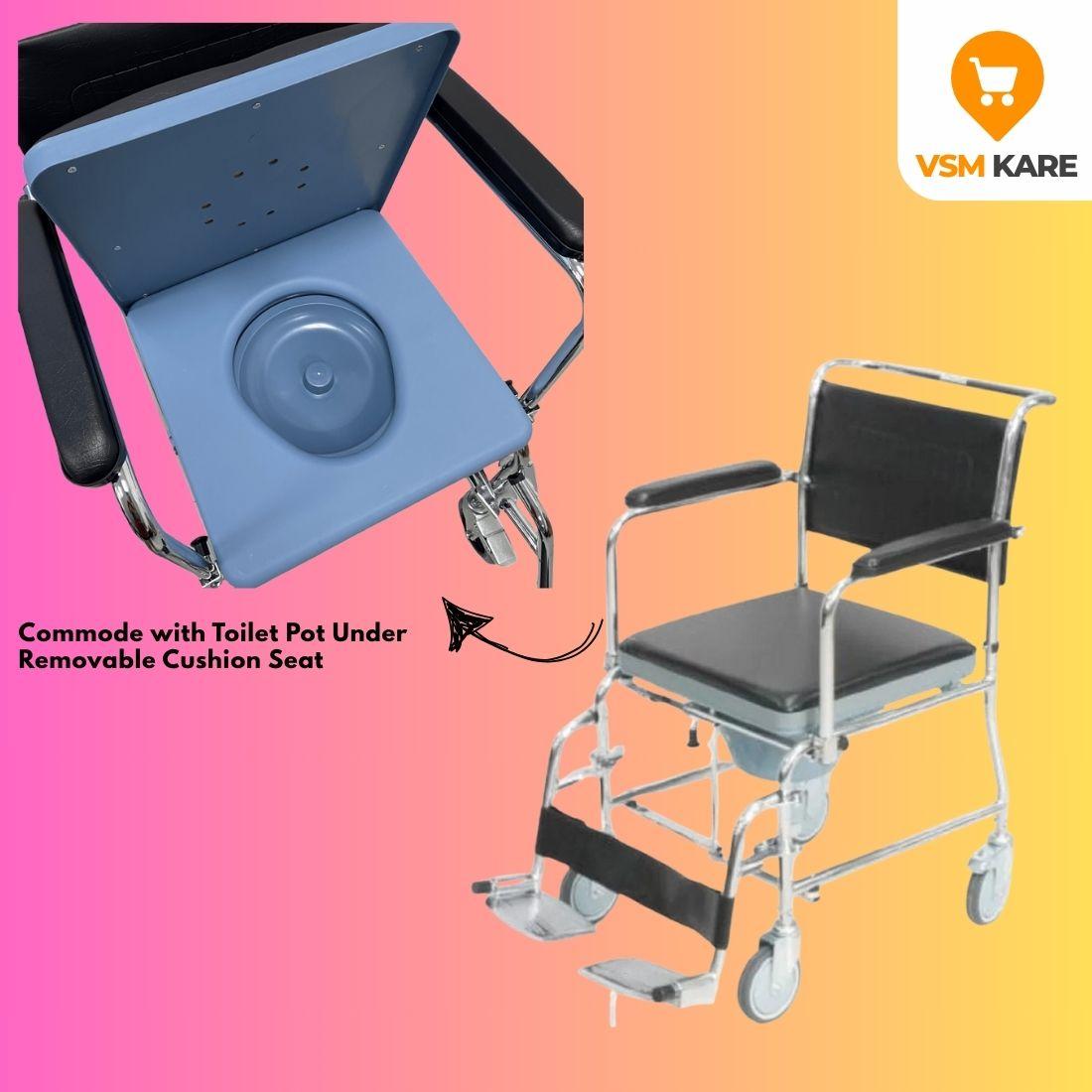 Commode wheelchair with Toilet Pot by VSM Kare