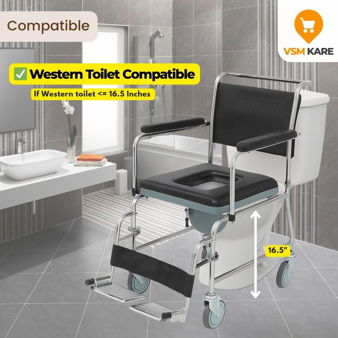 Commode Wheel chairs for western commode at low price in India