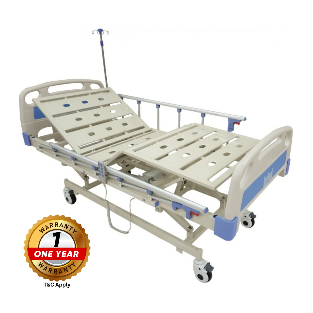 Electric 3 Function fowler Cot for Home/Hospital with Side railing, Wh