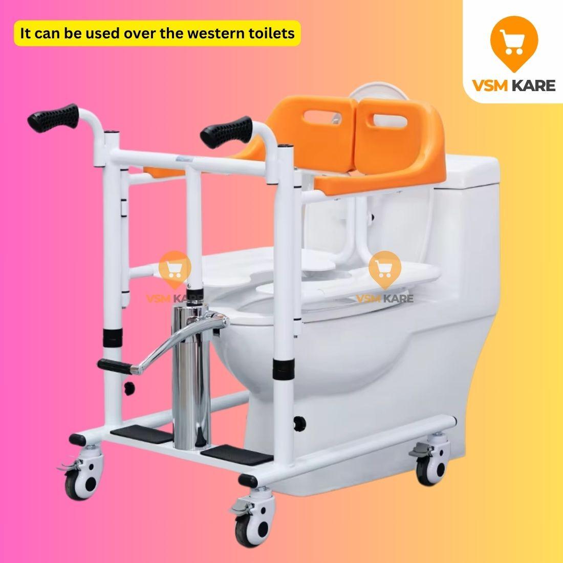 Height Adjustable Commode Wheel chair