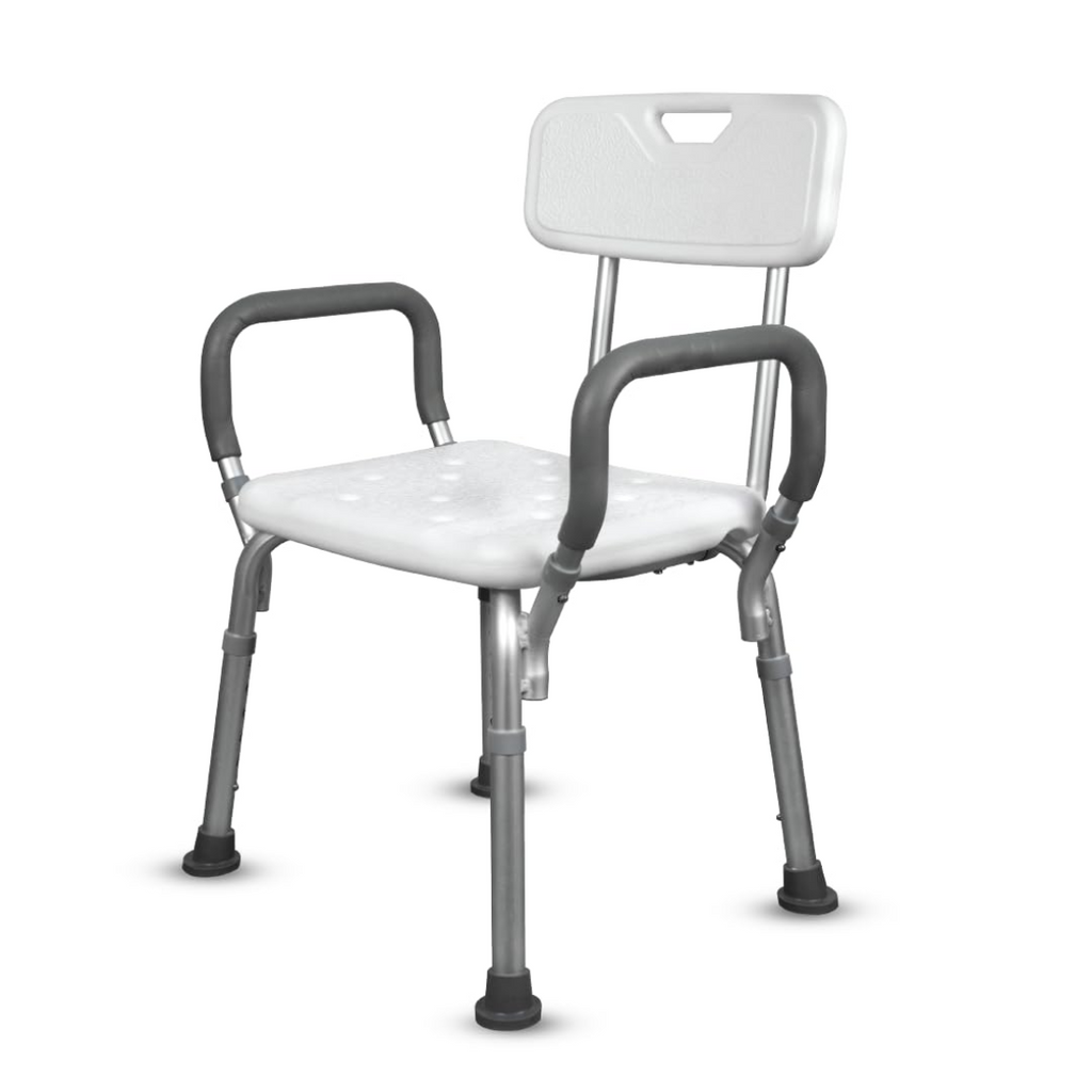 Shower Chair with Back and Armrest, Light Weight, Height Adjustable Sh