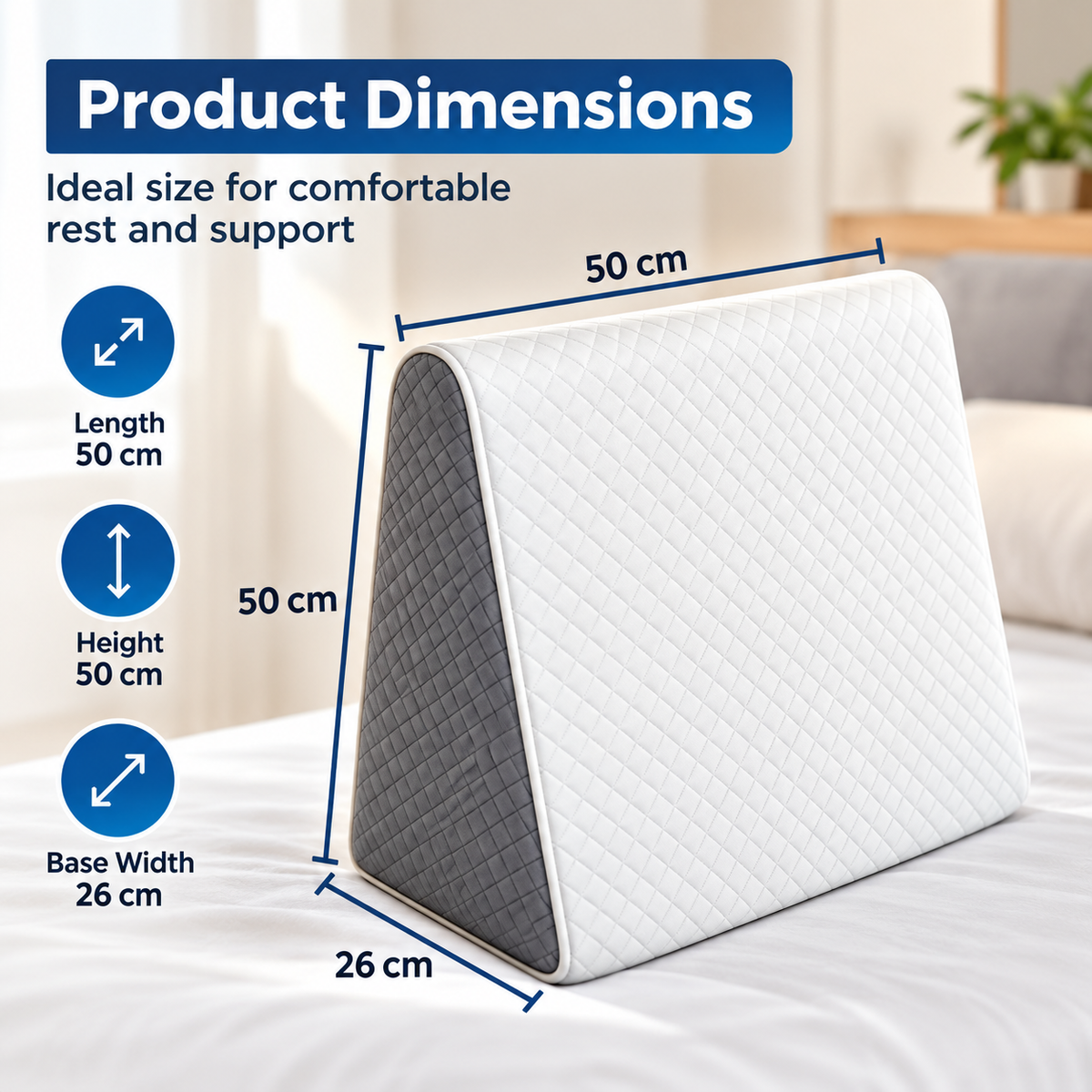 Wedge Pillow 2-Piece Set – Memory Foam Support Pillow for Rest & Elevation
